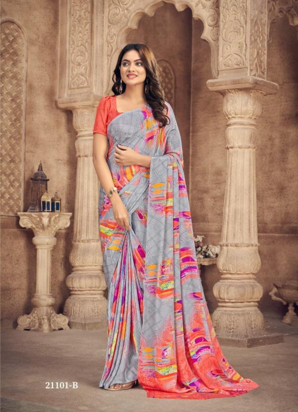 Ruchi Vivanta 21101 Series Fanncy Crepe Silk Saree Collection